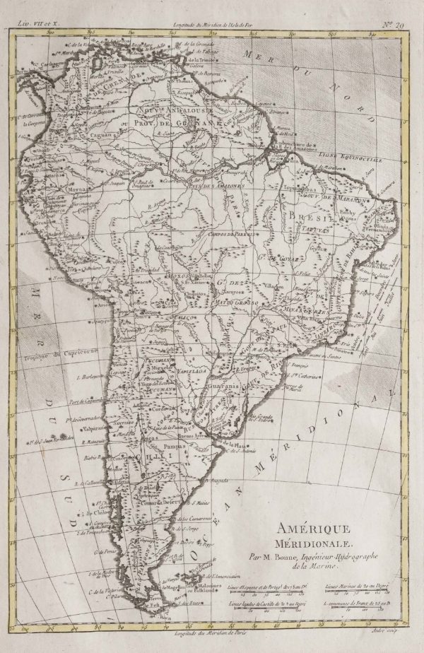 Carte géographique ancienne Amérique du sud - Méridionale