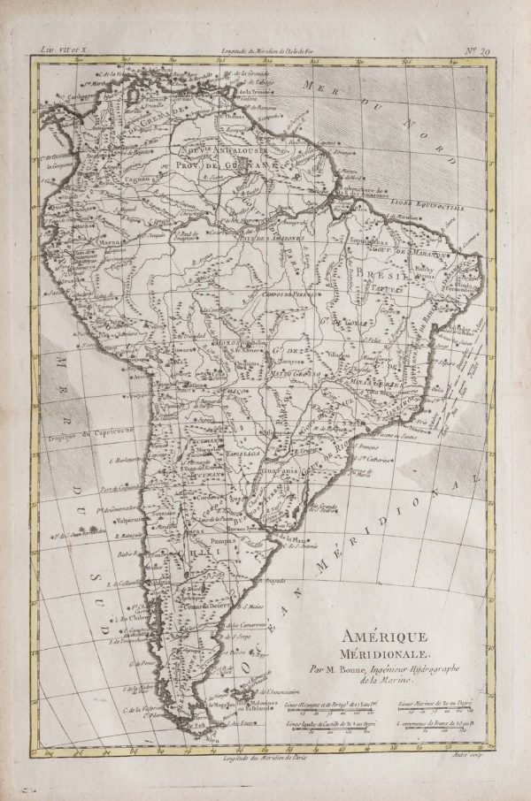 Carte géographique ancienne Amérique du sud - Méridionale