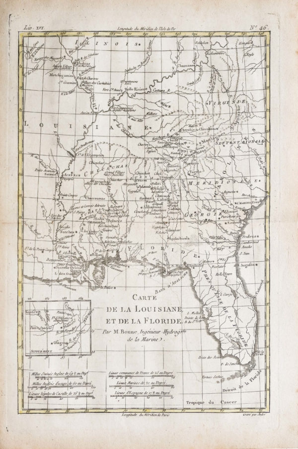 Carte géographique de la Louisiane - Floride
