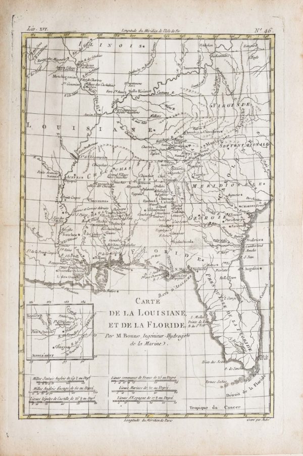 Carte géographique de la Louisiane - Floride