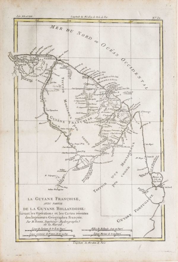 Carte géographique ancienne de la Guyane