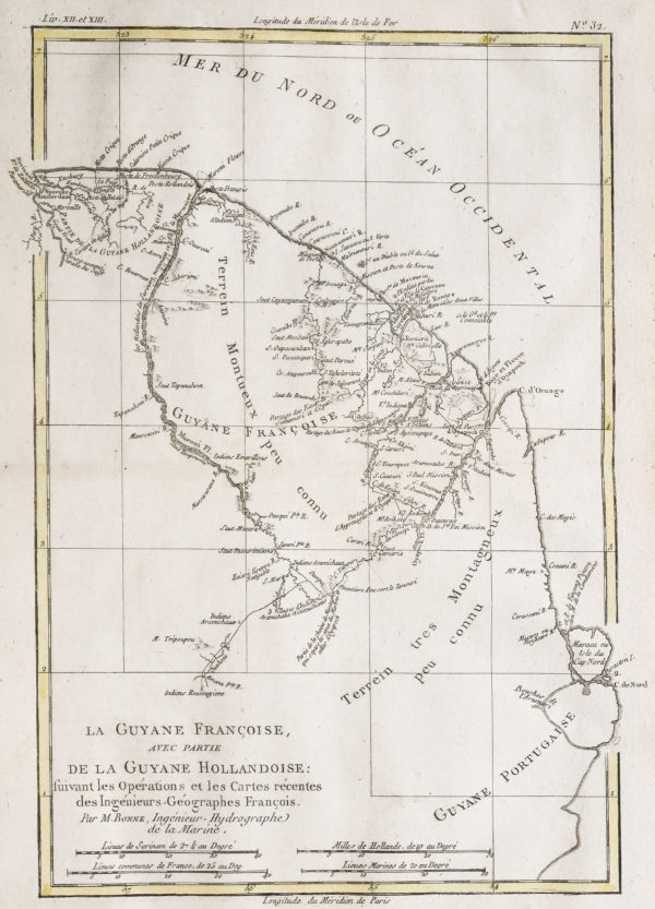 Carte géographique ancienne de la Guyane