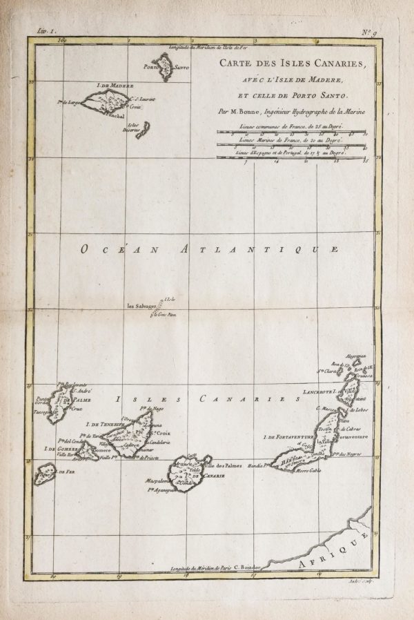 Carte géographique des Iles Canaries- Madere - Porto Santo
