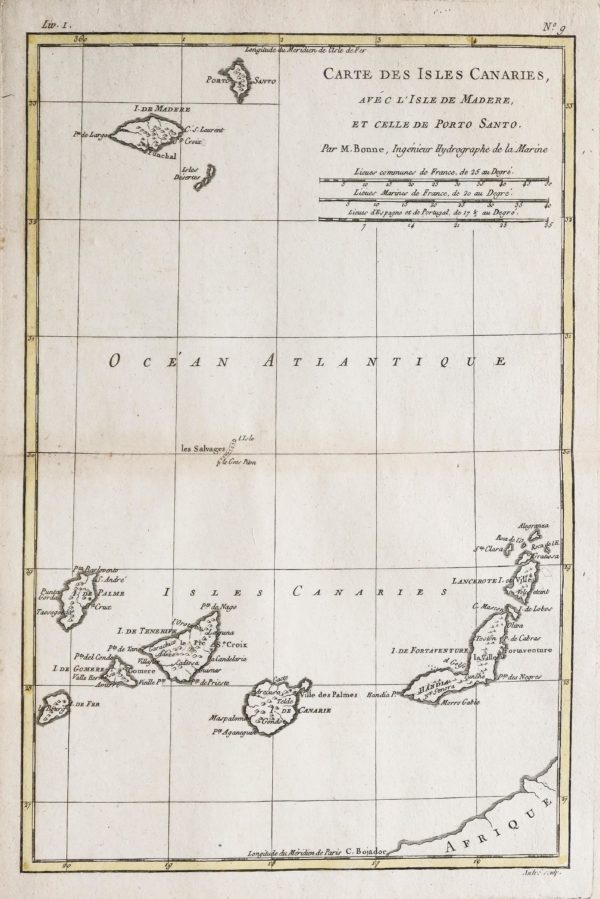 Carte géographique des Iles Canaries- Madere - Porto Santo