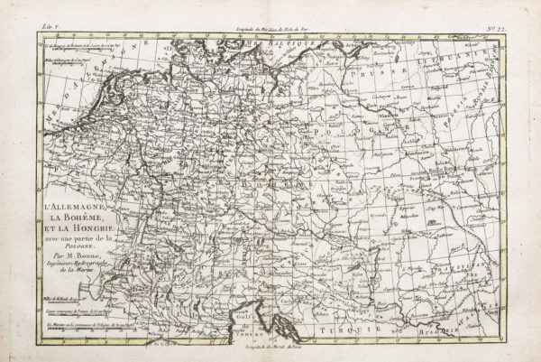Carte géographique de l’Allemagne - la Bohême - la Hongrie - Pologne