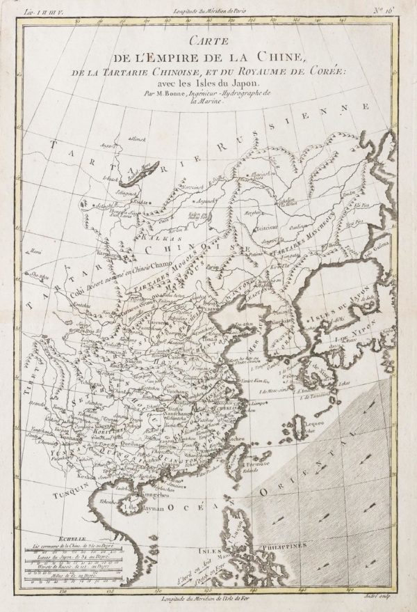 Carte géographique de la Chine - Corée - Iles du Japon