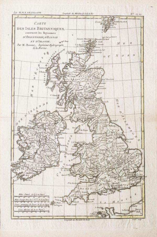 Carte géographique Angleterre - Ecosse- Irlande