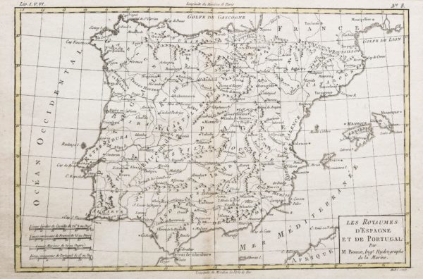 Carte géographique des royaumes d’Espagne et du Portugal