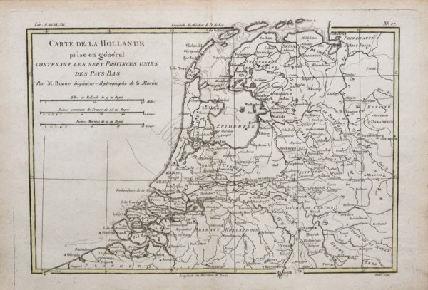 Carte géographique ancienne de la Hollande – Pays-Bas