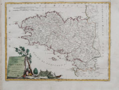 Carte géographique ancienne de la Bretagne