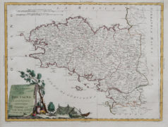 Carte géographique ancienne de la Bretagne