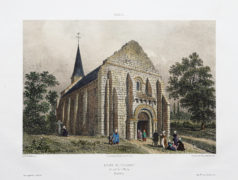 Lithographie ancienne - Église de Coulongé