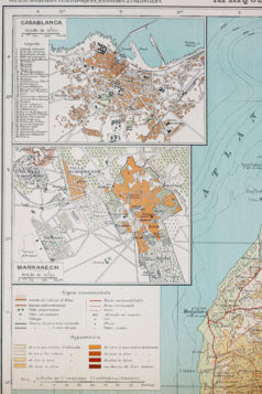Carte géographique ancienne du Maroc