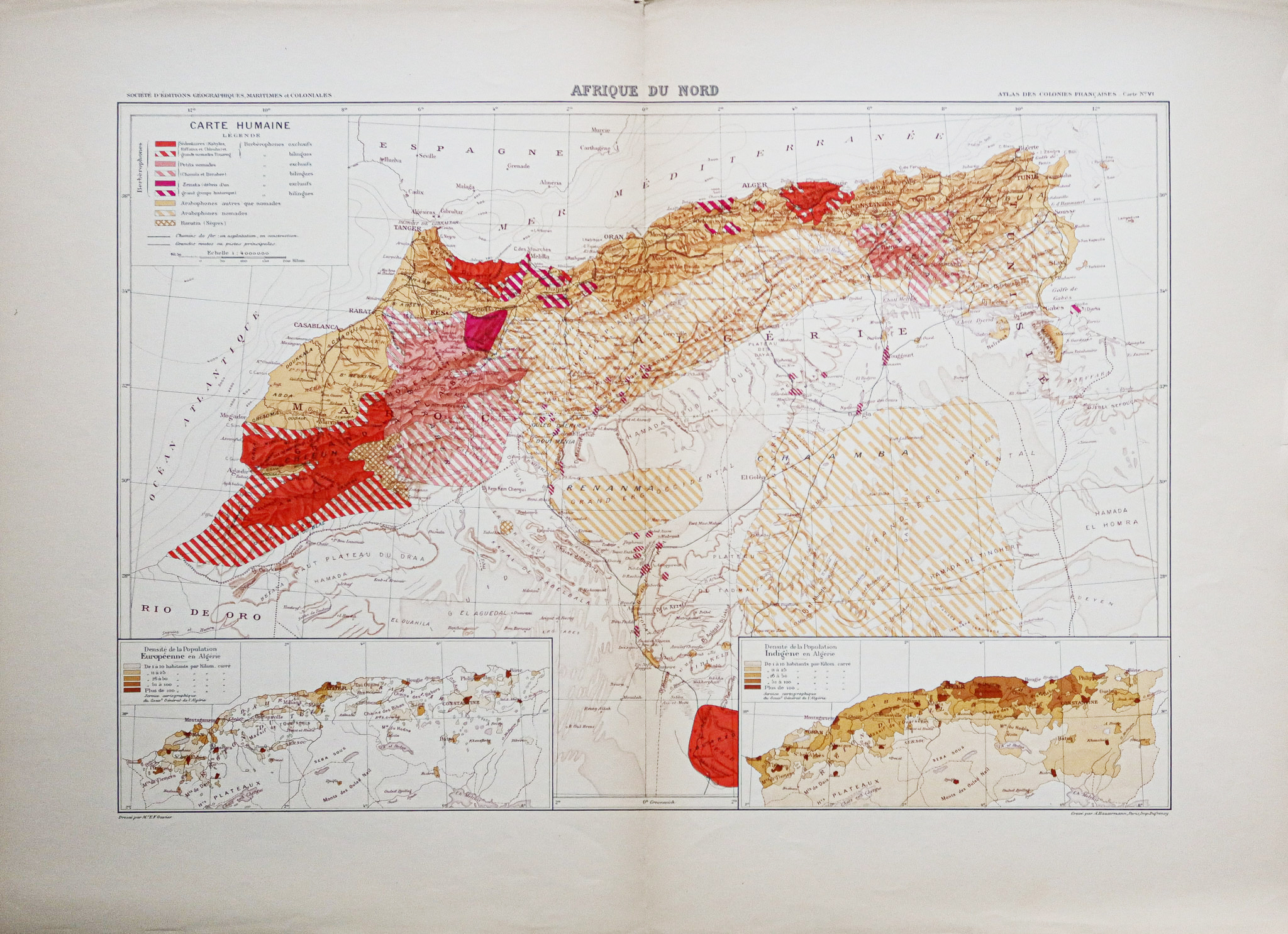 Carte géographique ancienne du Maroc