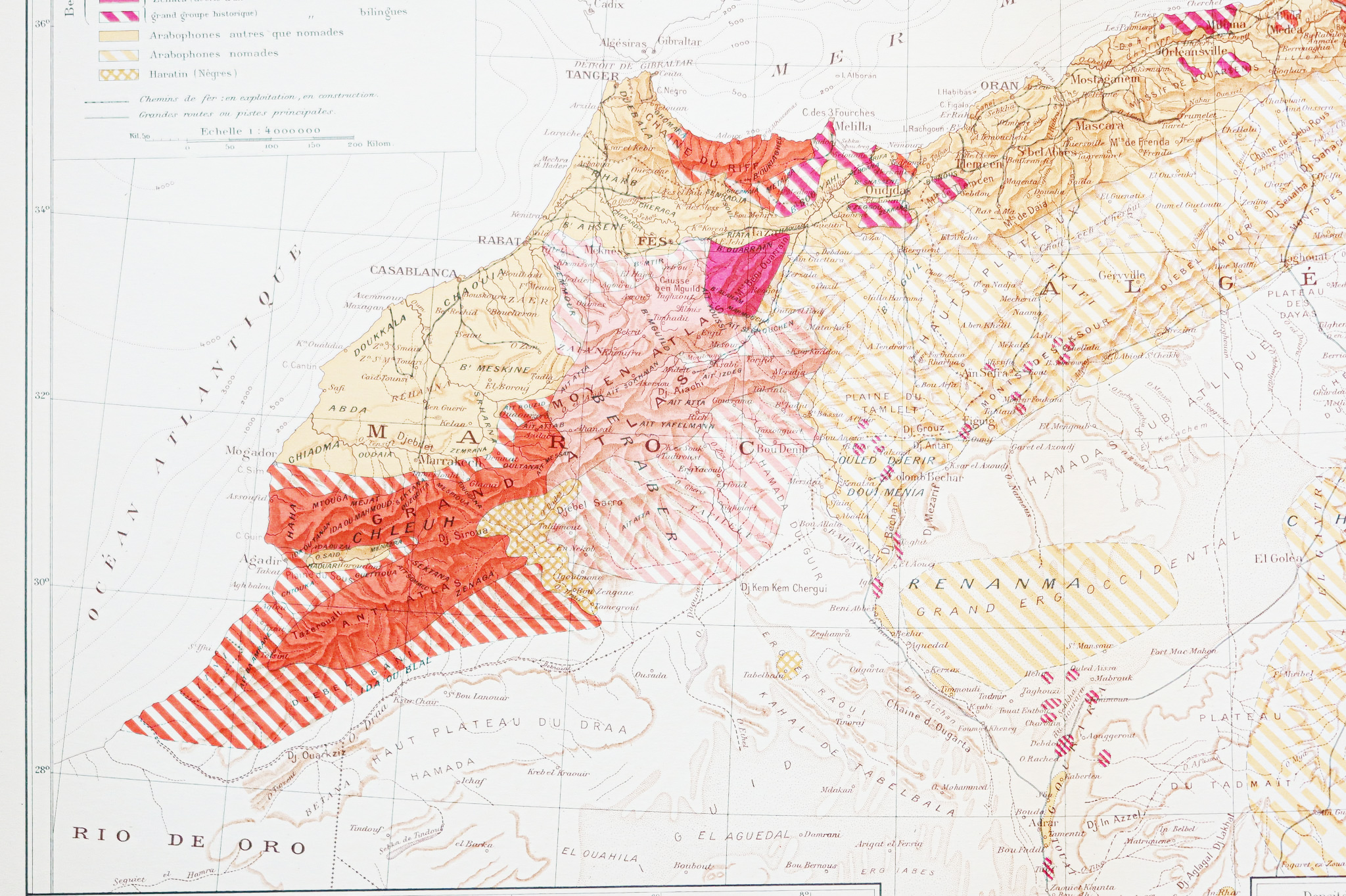 Carte géographique ancienne du Maroc