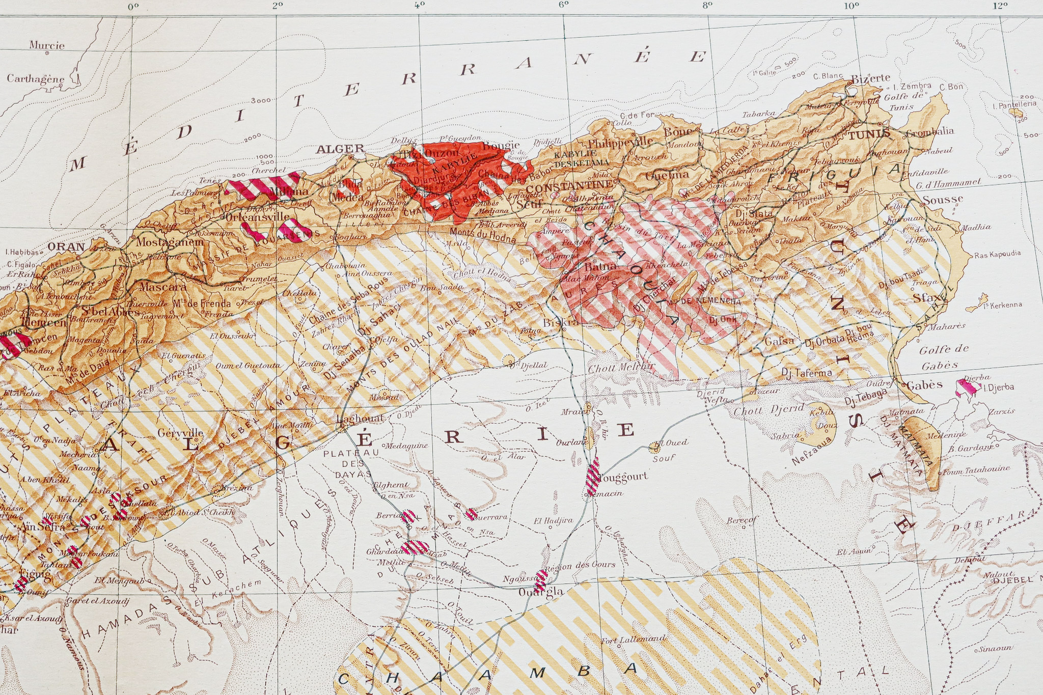 Carte géographique ancienne du Maroc