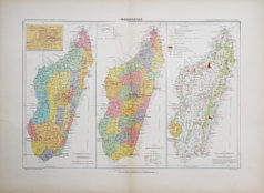 Carte géographique ancienne de Madagascar
