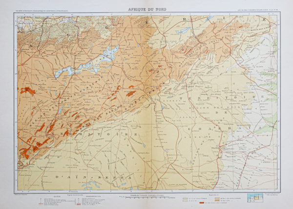 Carte géographique ancienne de l’Algérie