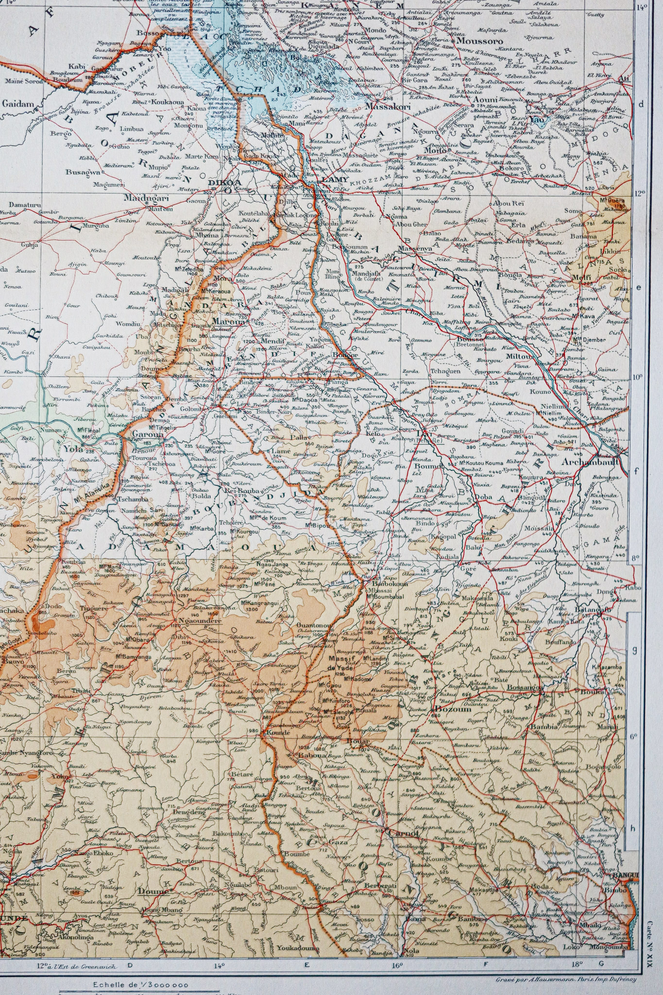 Carte géographique ancienne - Cameroun - Nigéria