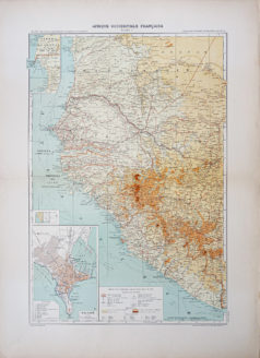 Carte géographique ancienne - Afrique de l’Ouest
