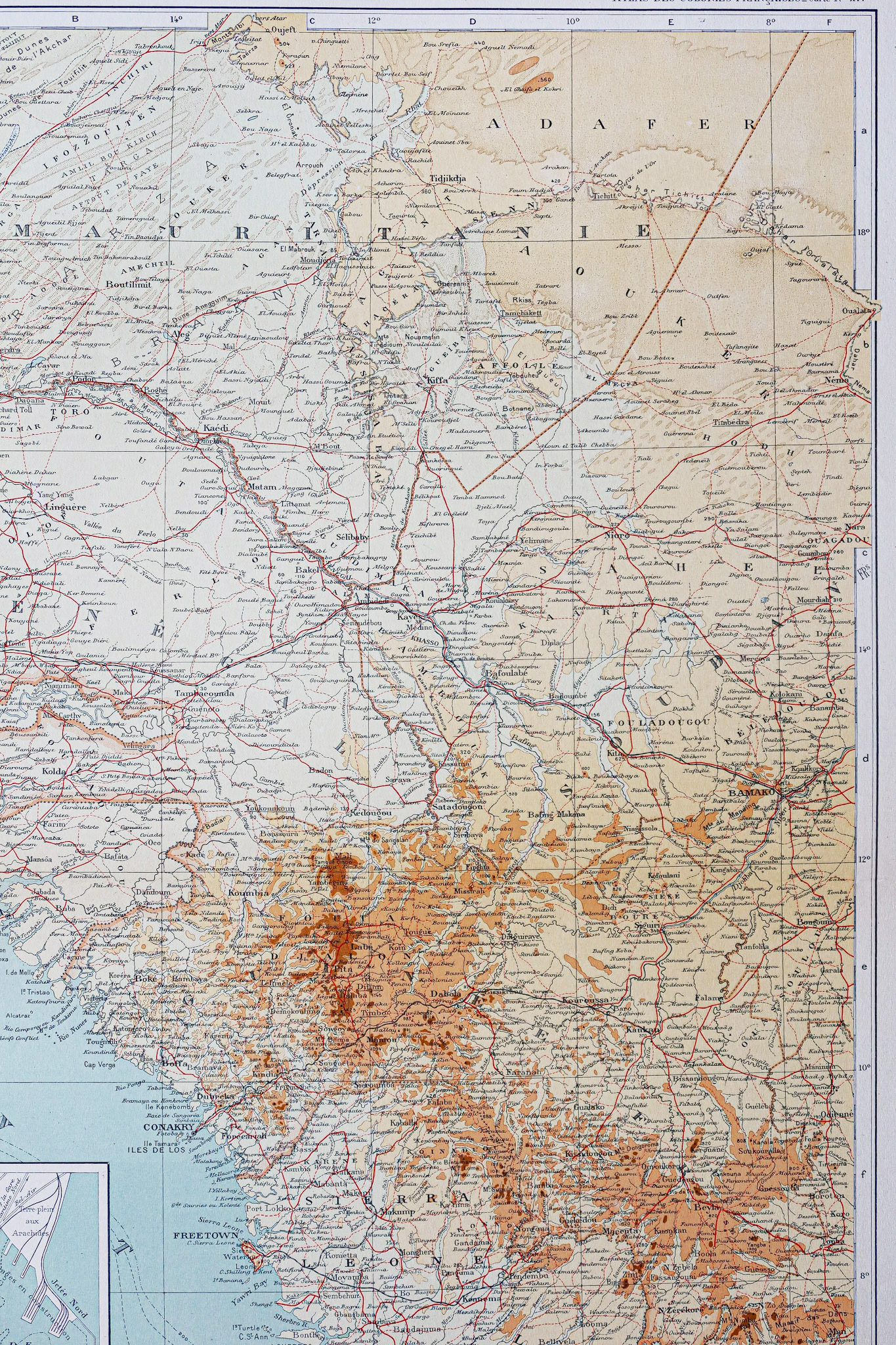 Carte géographique ancienne - Afrique de l’Ouest
