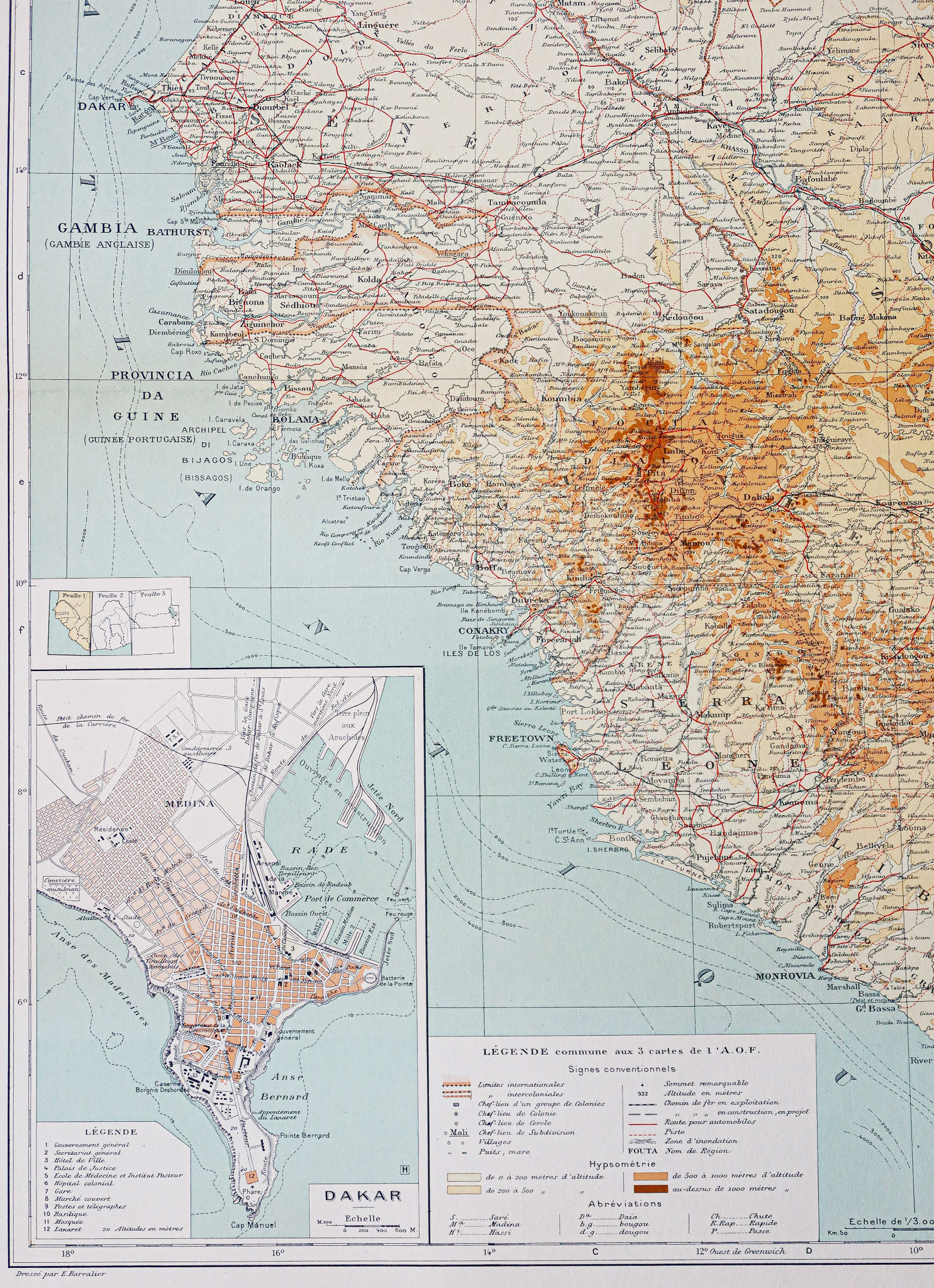 Carte géographique ancienne - Afrique de l’Ouest