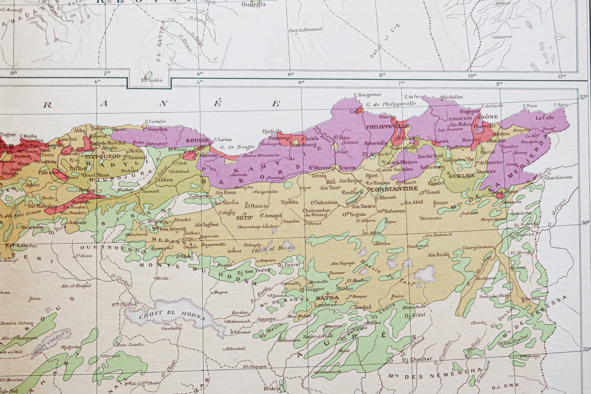 Carte géographique ancienne de l’Afrique du Nord