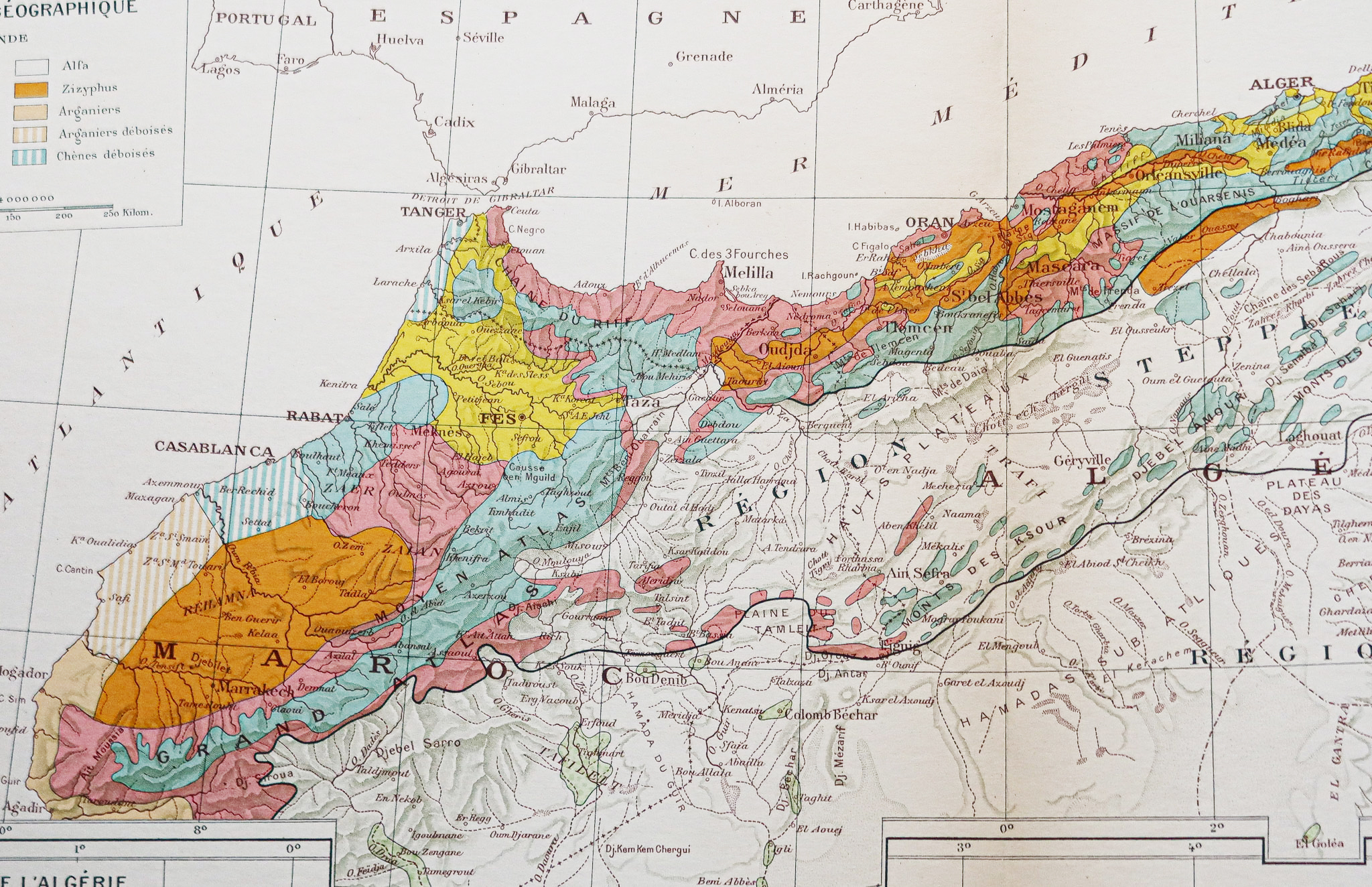 Carte géographique ancienne de l’Afrique du Nord