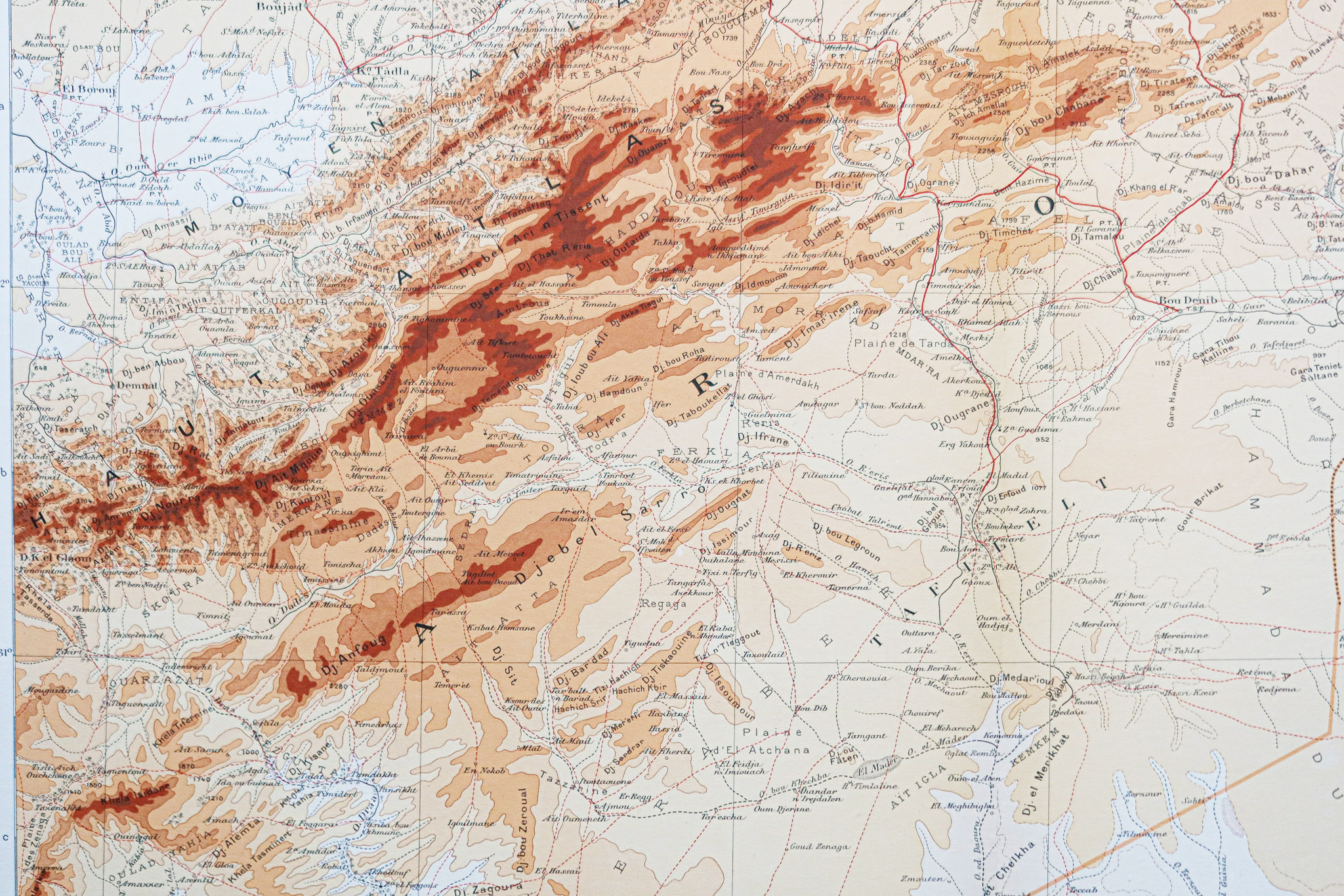 Carte géographique ancienne du Maroc
