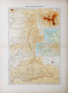 Carte géographique ancienne de l’Afrique centrale