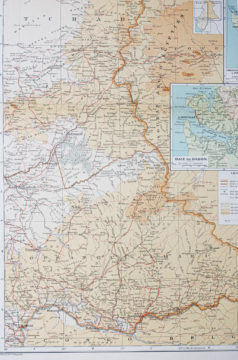 Carte géographique ancienne de l’Afrique centrale