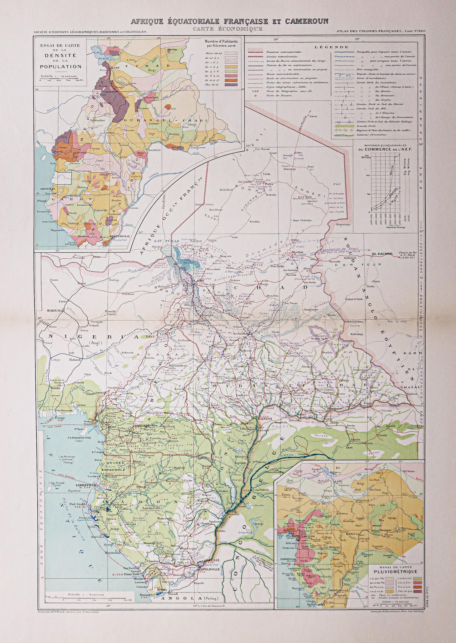 Carte économique ancienne - Afrique équatoriale - Cameroun