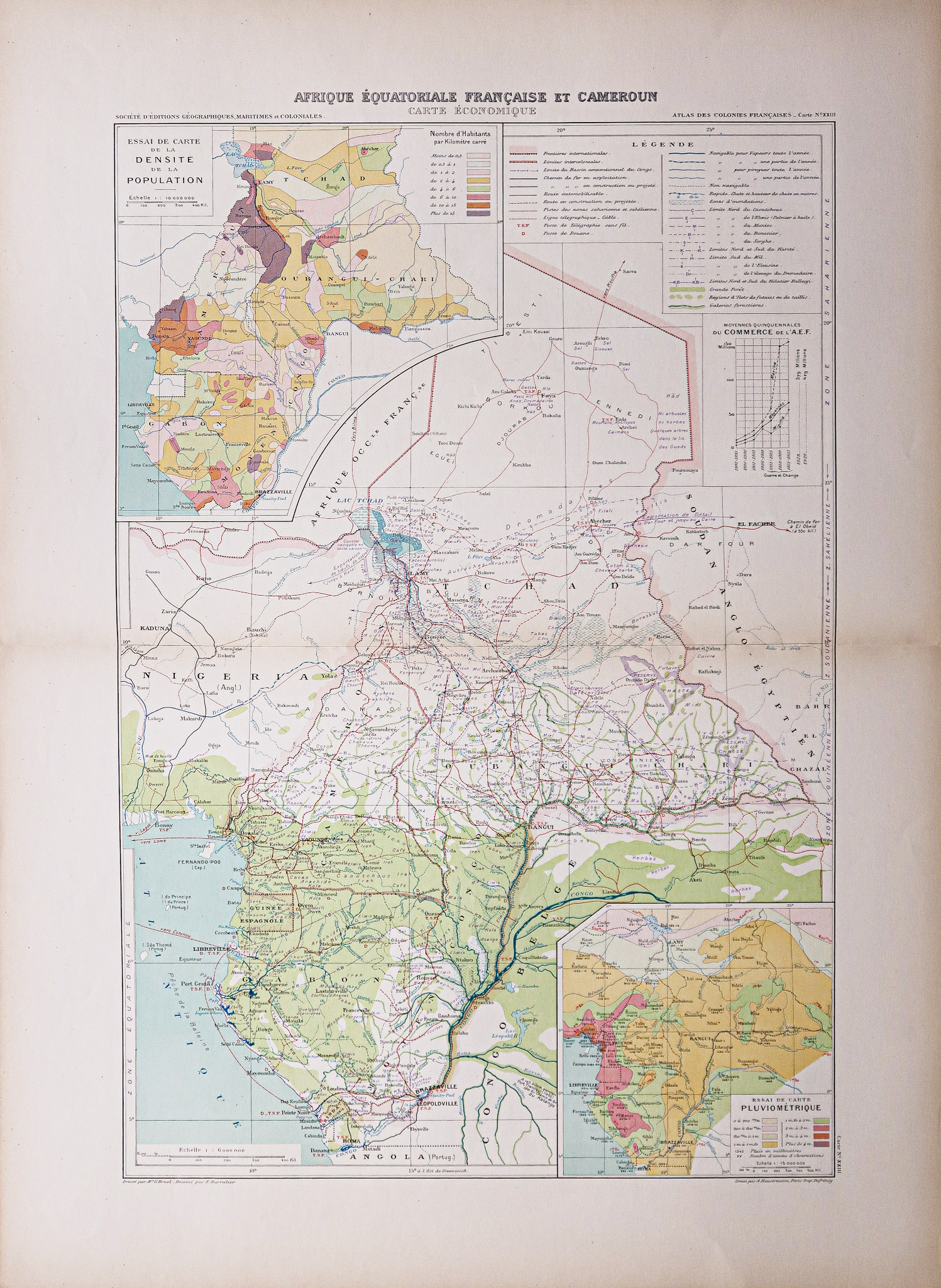 Carte économique ancienne - Afrique équatoriale - Cameroun