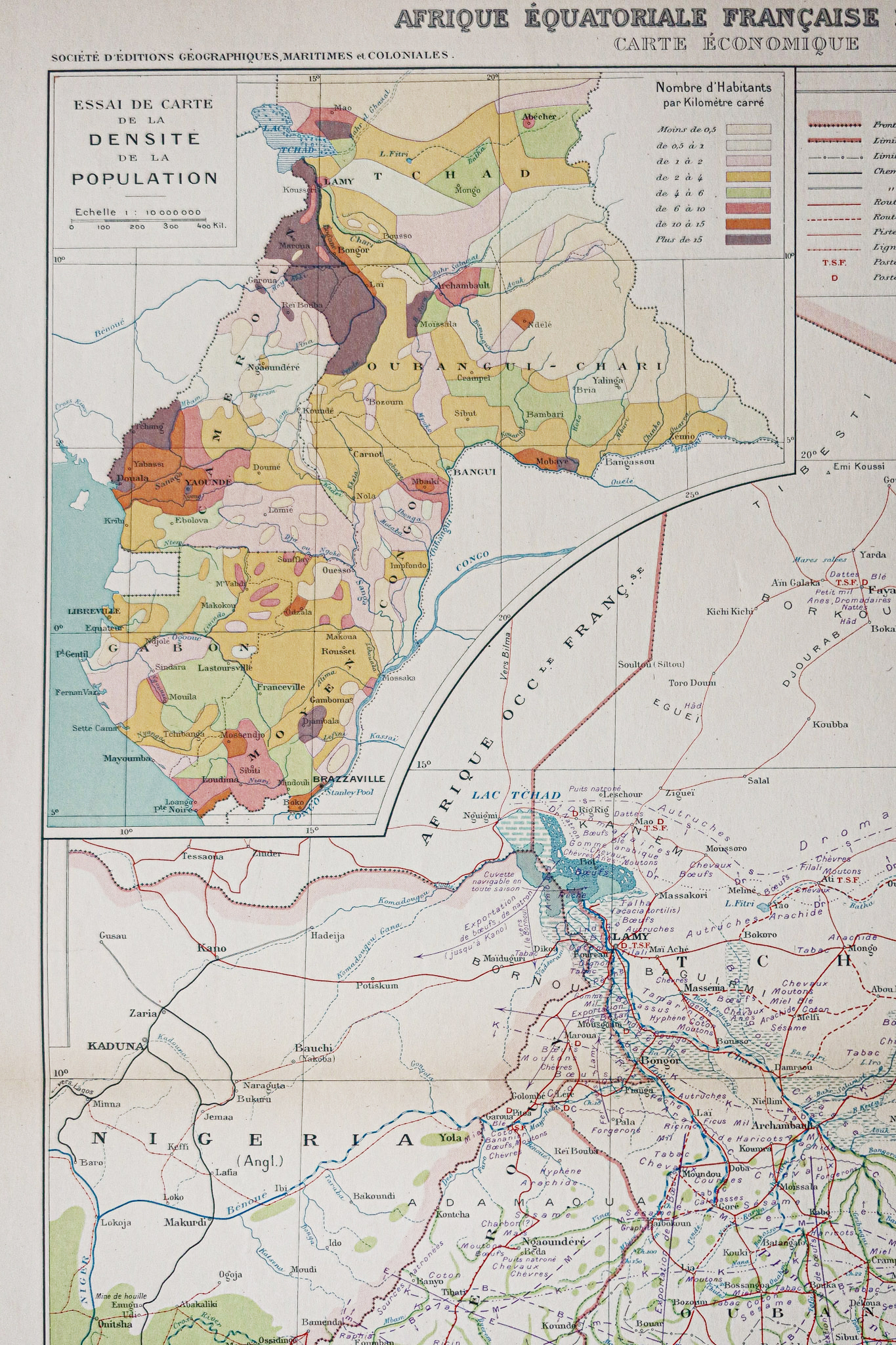 Carte économique ancienne - Afrique équatoriale - Cameroun