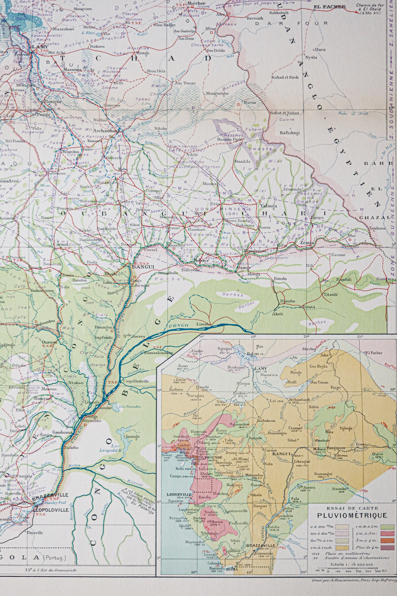 Carte économique ancienne - Afrique équatoriale - Cameroun