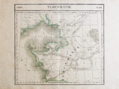 Carte géographique de la mer Caspienne - Turkménistan - Ouzbékistan