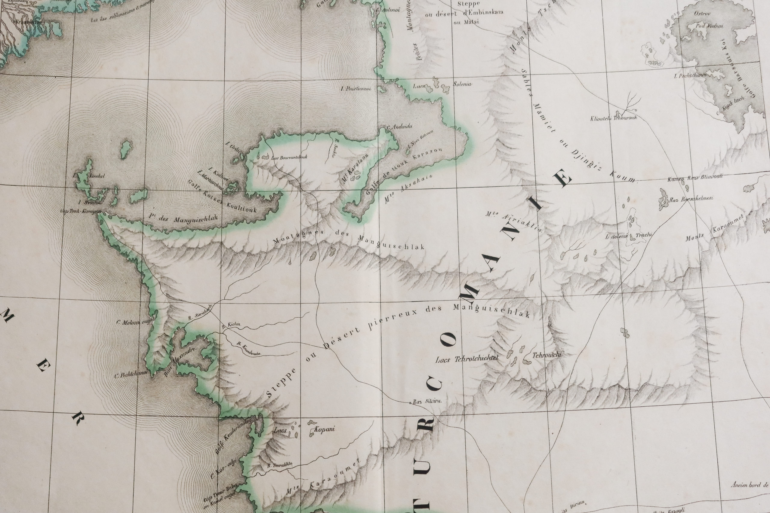 Carte géographique de la mer Caspienne - Turkménistan - Ouzbékistan