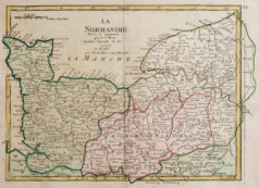 Carte géographique ancienne de la Normandie