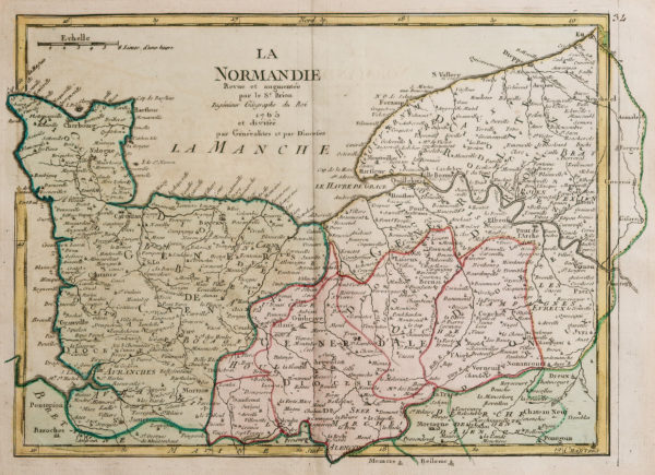 Carte géographique ancienne de la Normandie