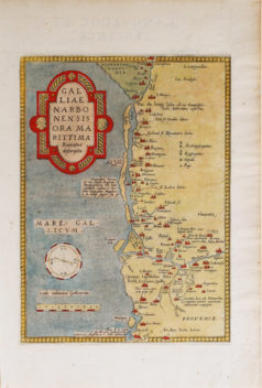 Carte géographique ancienne du Languedoc Narbonnais