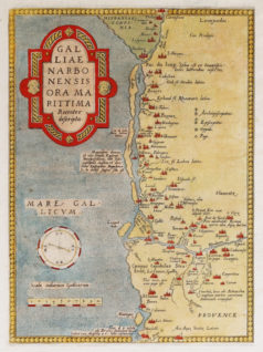 Carte géographique ancienne du Languedoc Narbonnais