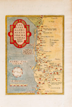 Carte géographique ancienne du Languedoc Narbonnais