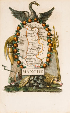 Carte géographique ancienne de la Manche