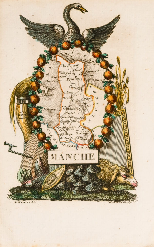 Carte géographique ancienne de la Manche