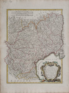 Carte ancienne du Languedoc Roussillon.