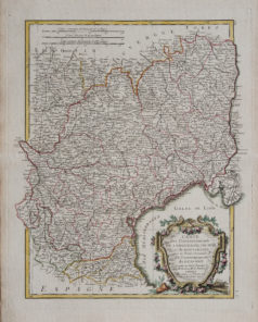 Carte ancienne du Languedoc Roussillon.