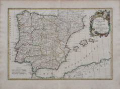 Carte ancienne de l’Espagne et du Portugal.