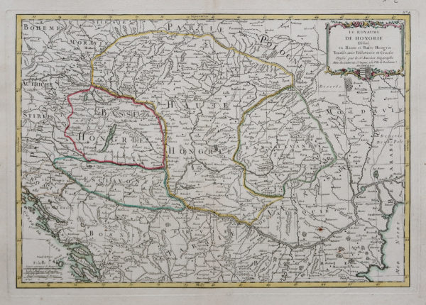 Carte ancienne de la Hongrie -Valachie