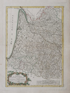 Carte ancienne de la Gascogne - Nouvelle Aquitaine - Occitanie