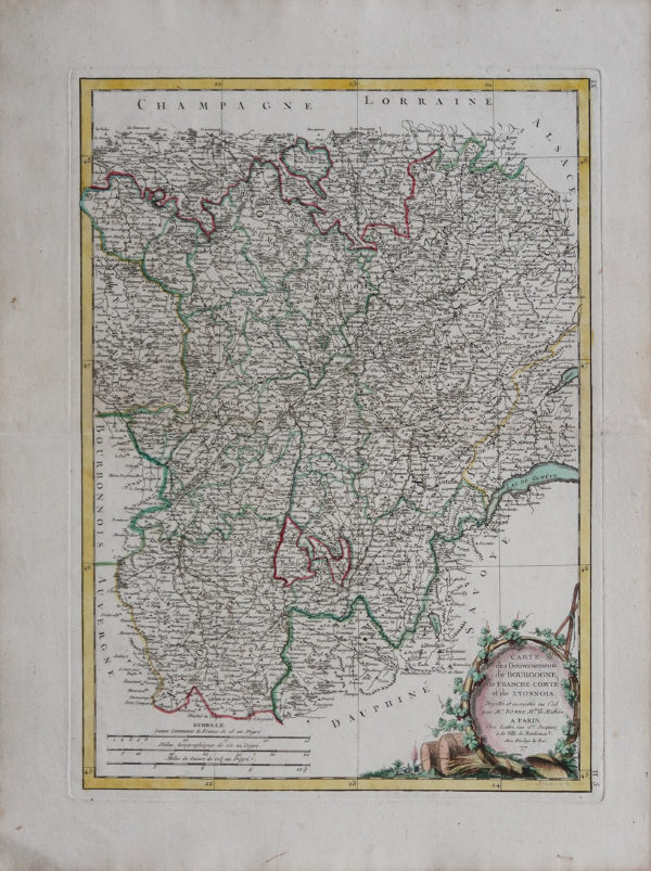 Carte ancienne de Bourgogne - Dauphiné